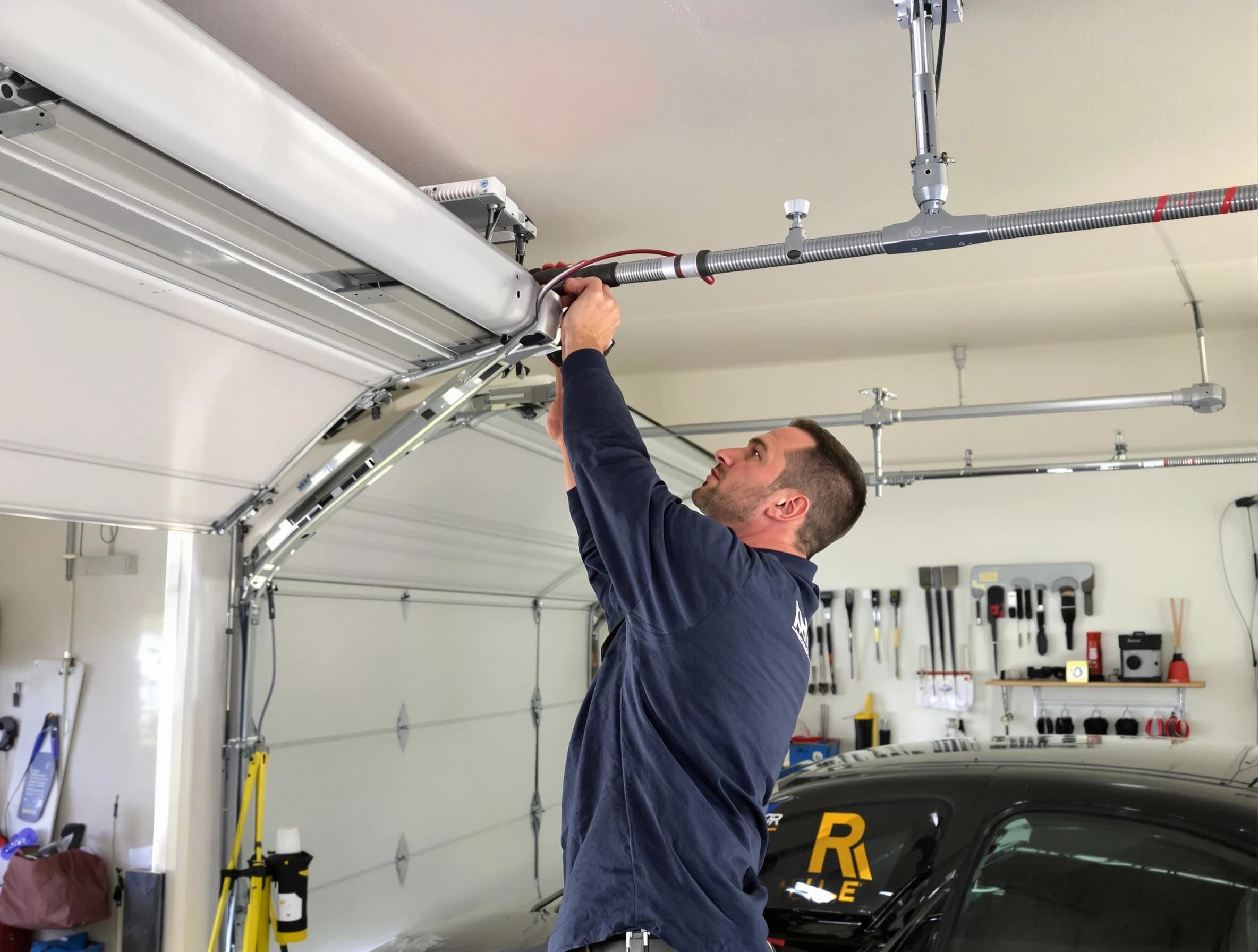 Edina Garage Door Repair technician performing garage door cable repair in Edina