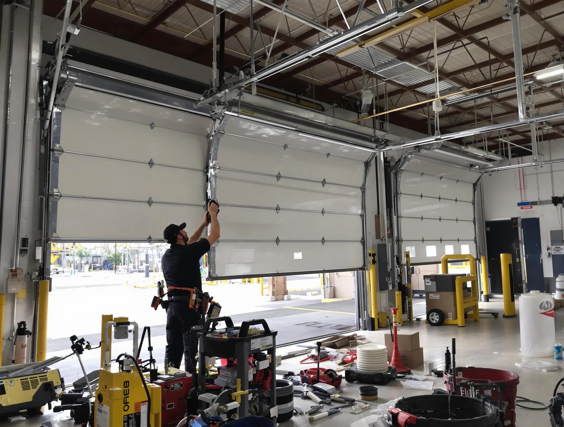Edina Garage Door Repair technician performing commercial garage door repair in Edina