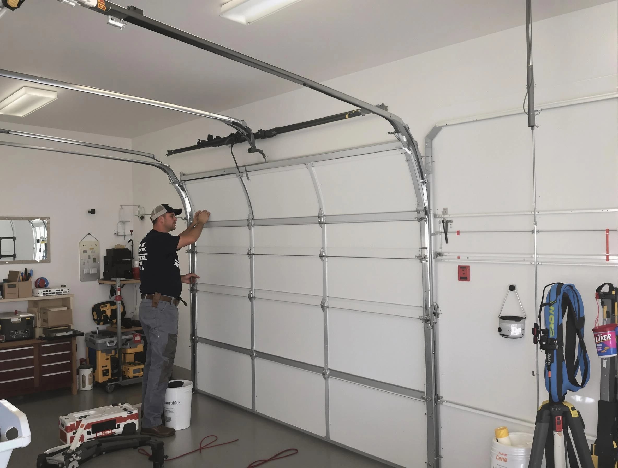 Edina Garage Door Repair team installing new garage door in Edina