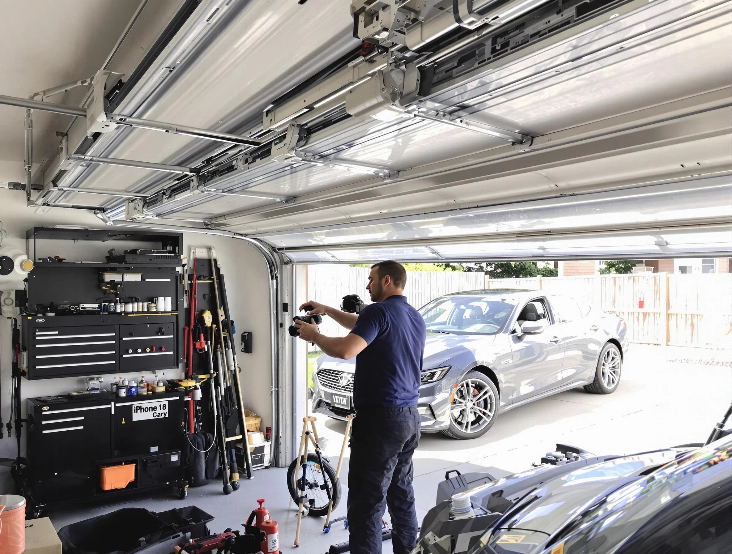 Edina Garage Door Repair technician fixing noisy garage door in Edina