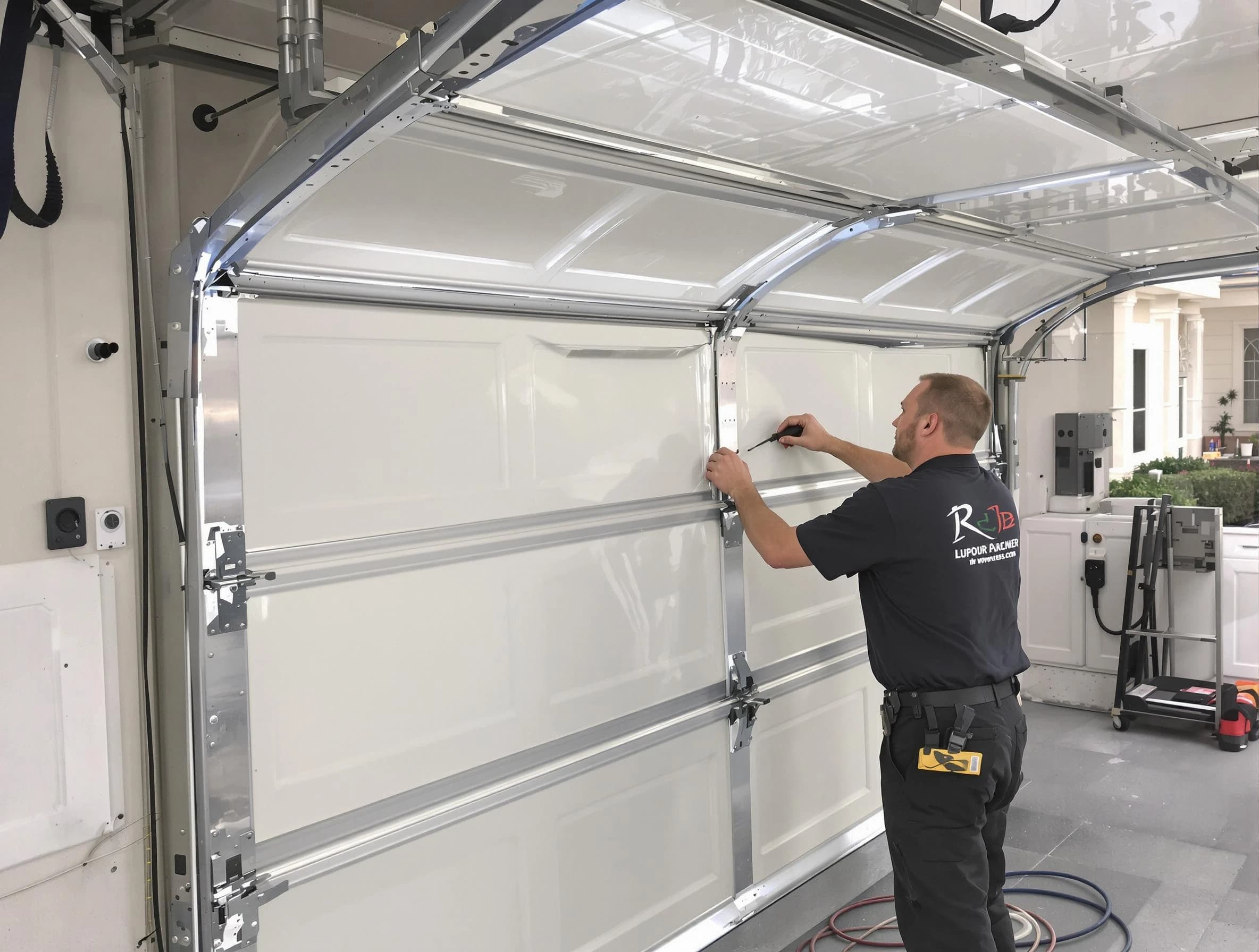 Edina Garage Door Repair professional performing panel repair in Edina