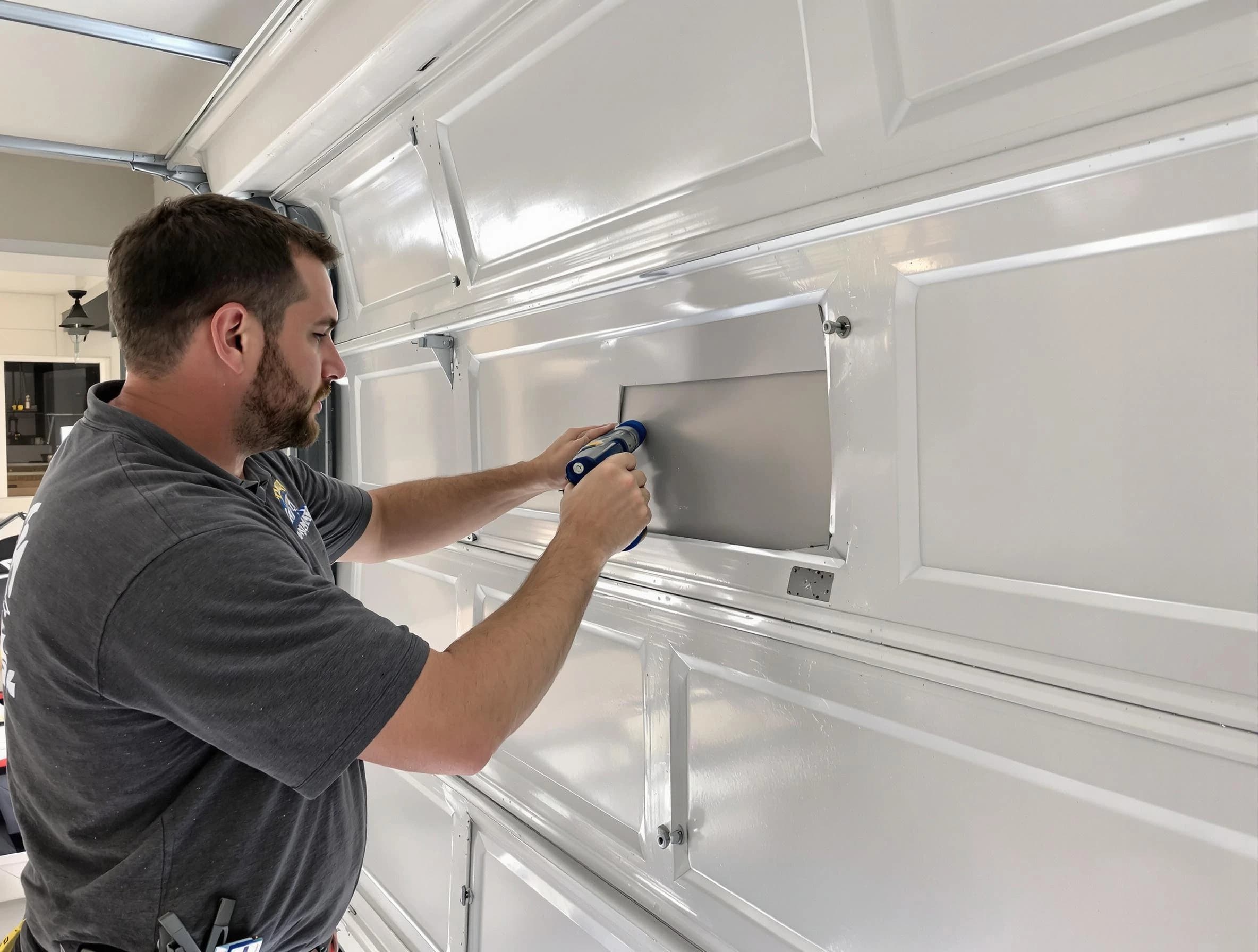 Garage door panel repair by Edina Garage Door Repair in Edina