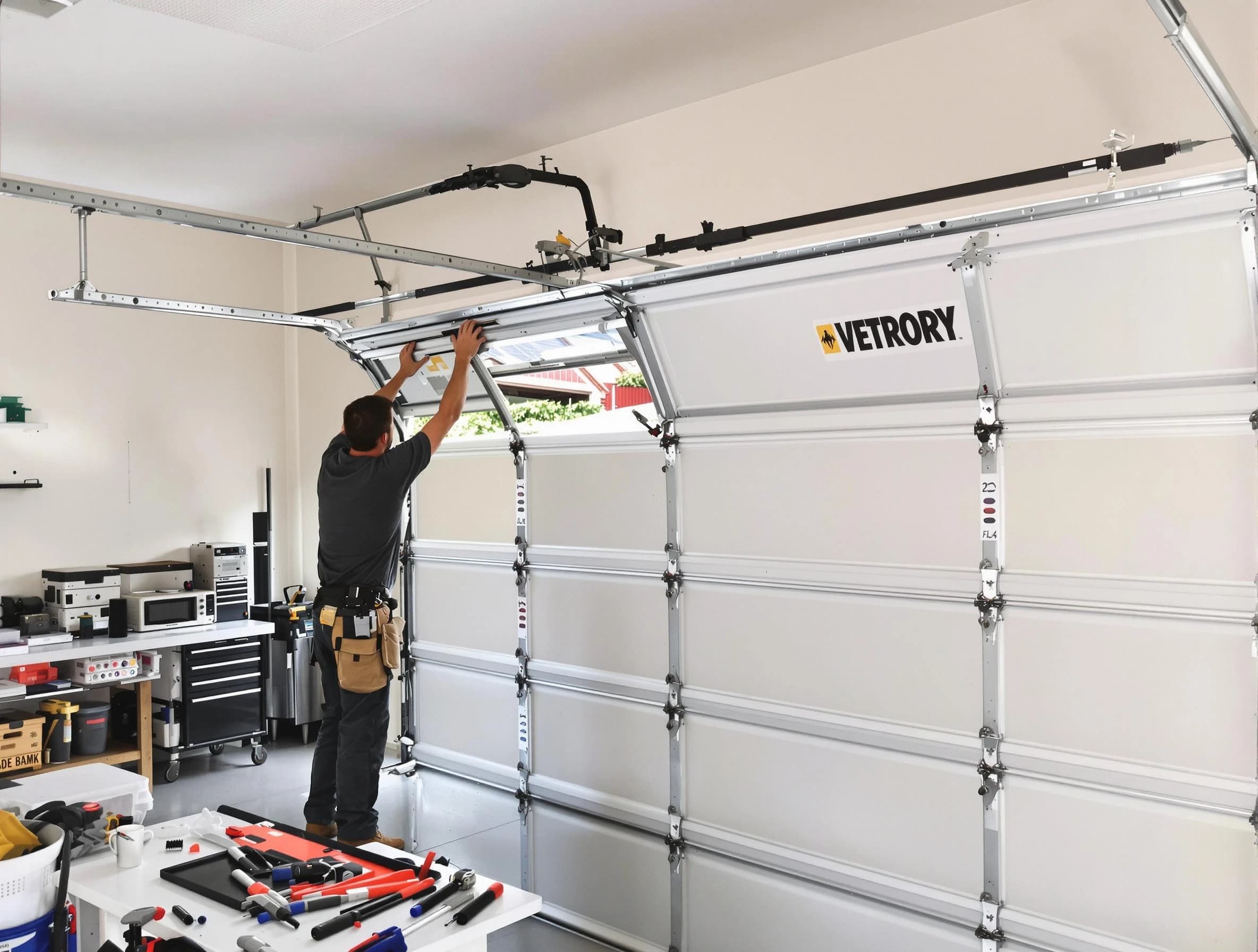 Edina Garage Door Repair technician performing section replacement in Edina