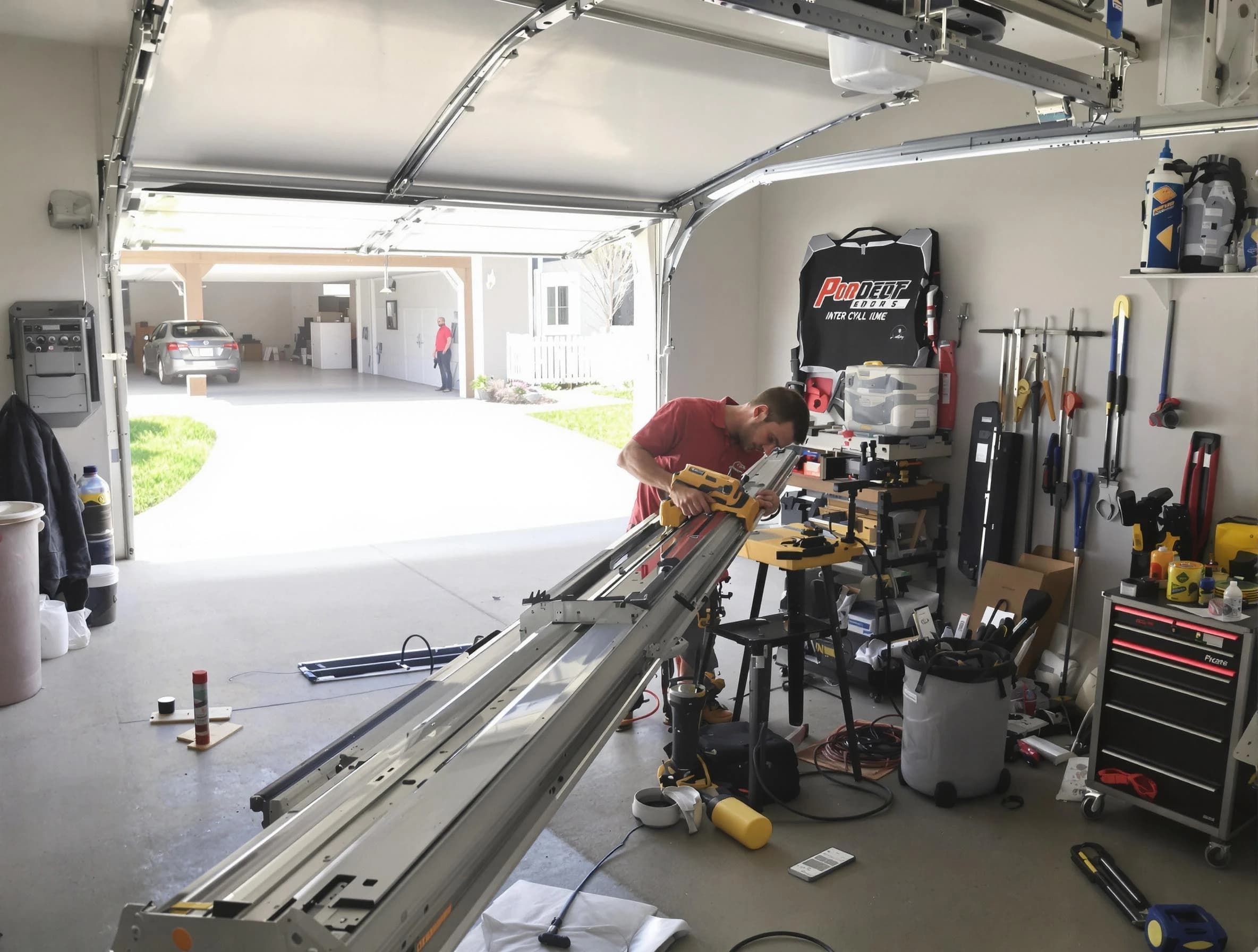Edina Garage Door Repair expert performing track repair in Edina