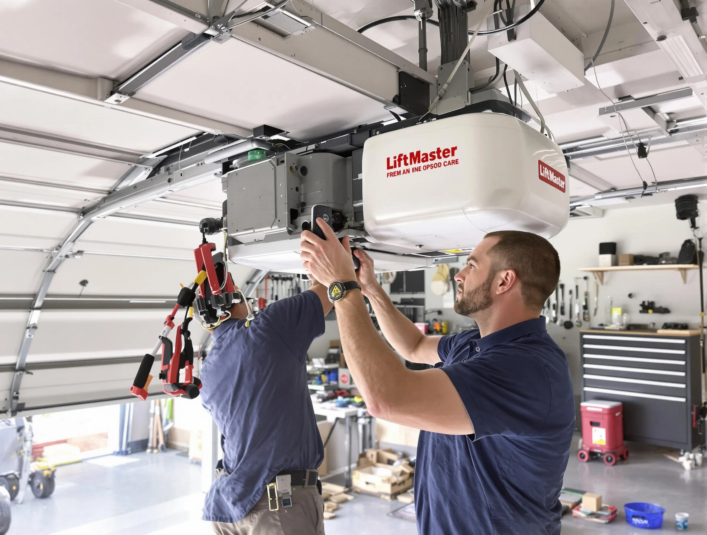 Edina Garage Door Repair technician performing advanced diagnostics on garage opener in Edina