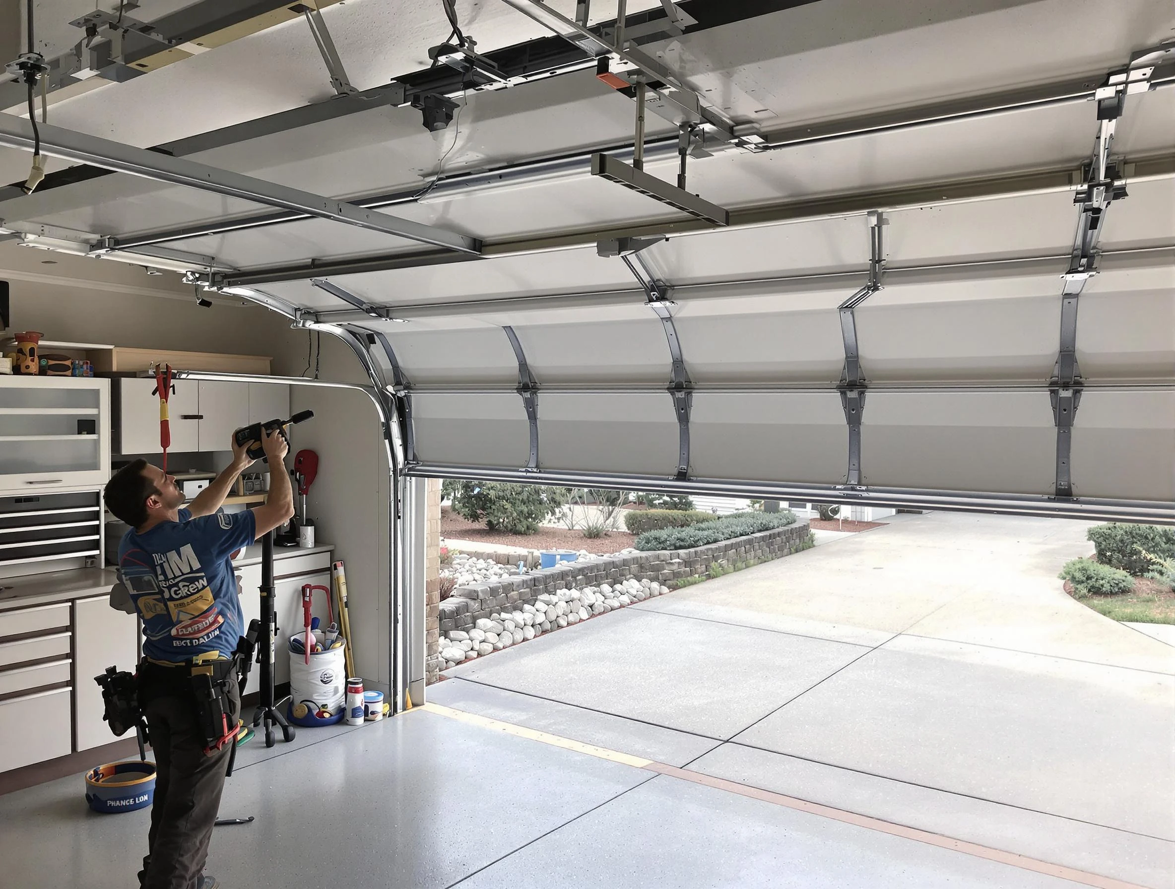 Garage door track repair service by Edina Garage Door Repair in Edina